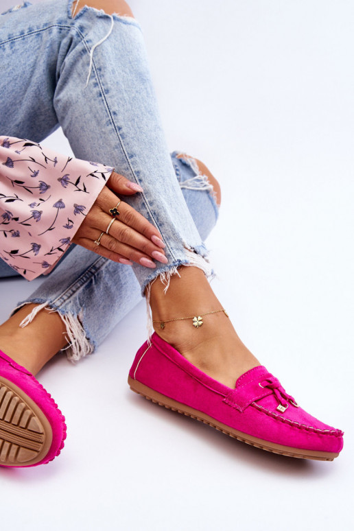 Klassikalised seemisnahast mokassiinid tumeroosad värvi Good Time