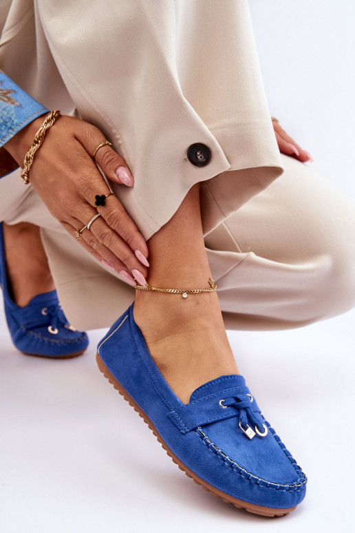 Klassikalised seemisnahast mokassiinid Sinist värvi Good Time