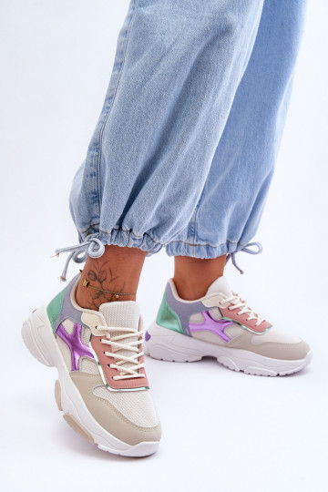 Sneakers tüüpi jalanõud nööritavad beeži värvi-Rohelist värvi Cortes