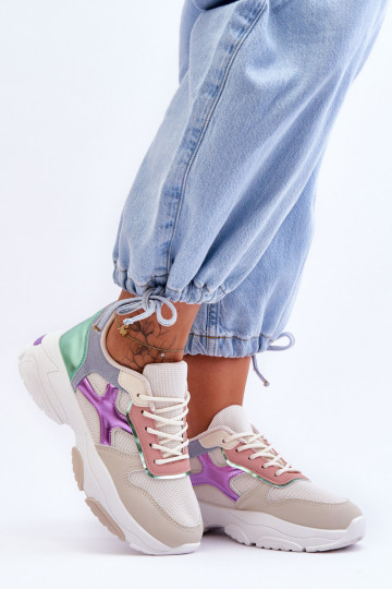 Sneakers tüüpi jalanõud nööritavad beeži värvi-Rohelist värvi Cortes 2