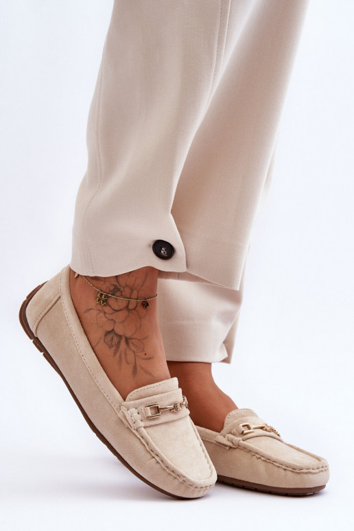 Klassikalised seemisnahast mokassiinid beeži värvi Corinell