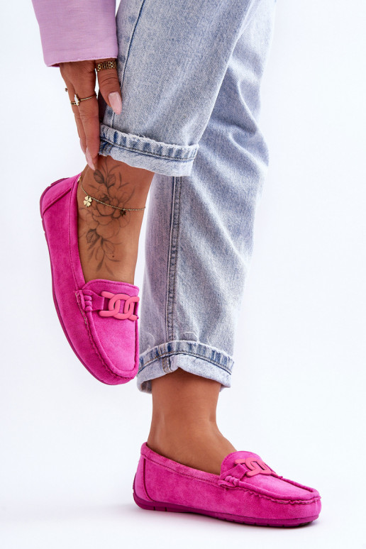 Moekad Seemisnahast mokassiinid Tumeroosad värvi Rabell