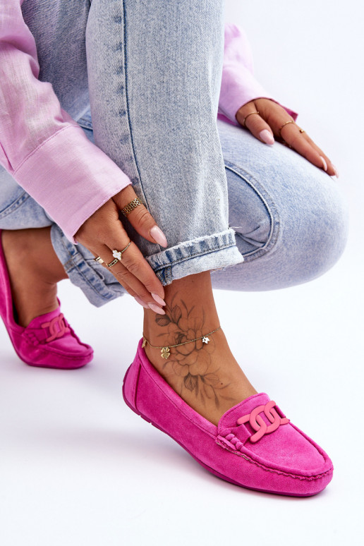 Moekad Seemisnahast mokassiinid Tumeroosad värvi Rabell