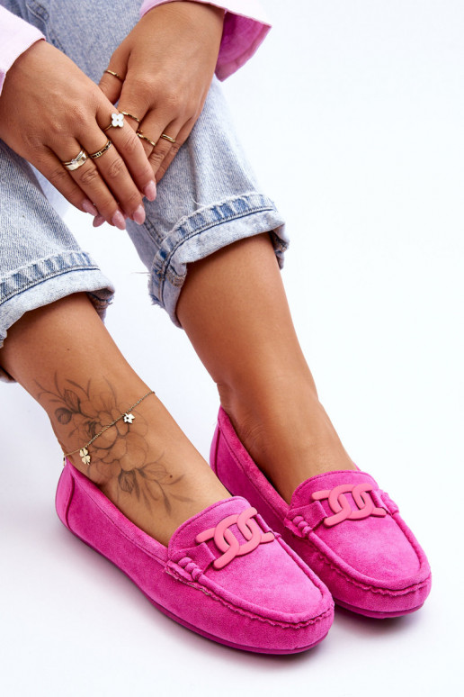 Moekad Seemisnahast mokassiinid Tumeroosad värvi Rabell