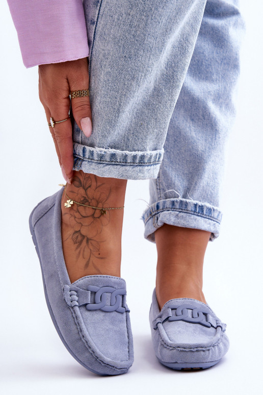   Seemisnahast mokassiinid Sinist värvi Rabell