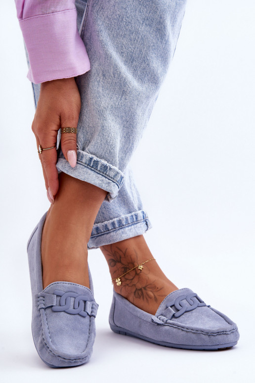   Seemisnahast mokassiinid Sinist värvi Rabell