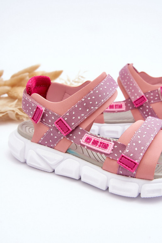 Laste sandaalid krõpsudega kinnitatav Big Star LL374202 Tumeroosad värvi