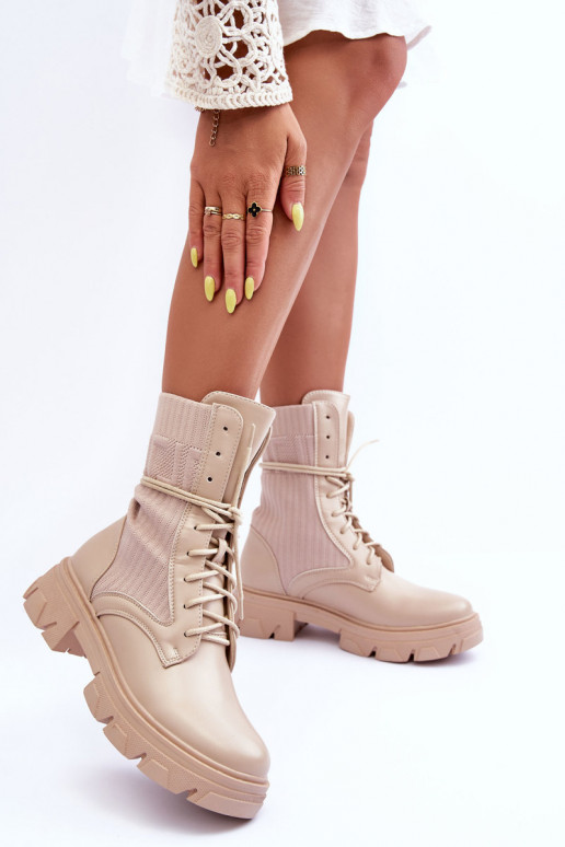 saapad nööritavad beeži värvi Marlissa