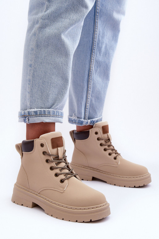 jalanõud Naiste poolsaapad voodriga Elevandiluu värvi Corbin