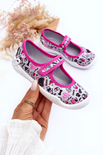 Laste sussid/baleriinijalatsid Befado 114X521 Halli värvi-Tumeroosad värvi 2