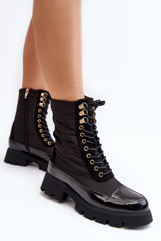 voodriga saapad laiade nööridega mustad Saranema