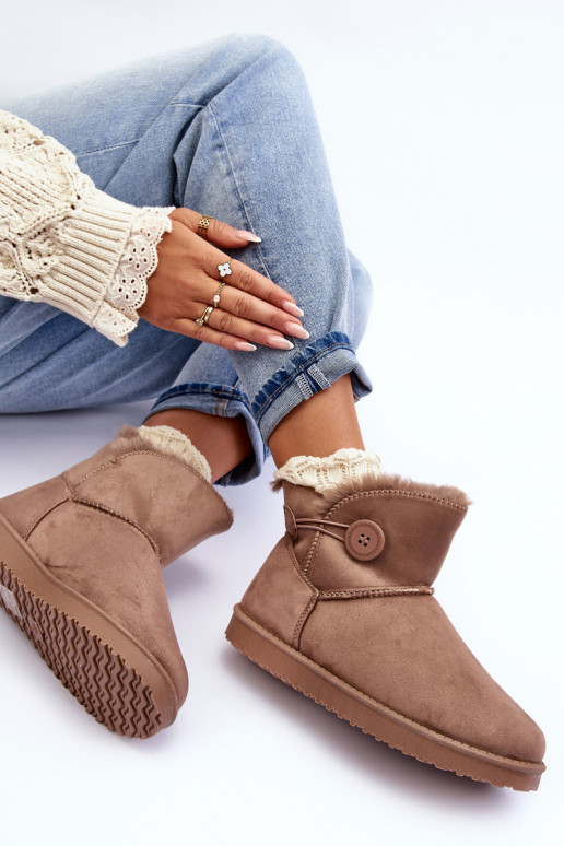 voodriga nööpidega lumesaapad kaunistustega beeži värvi Siriol