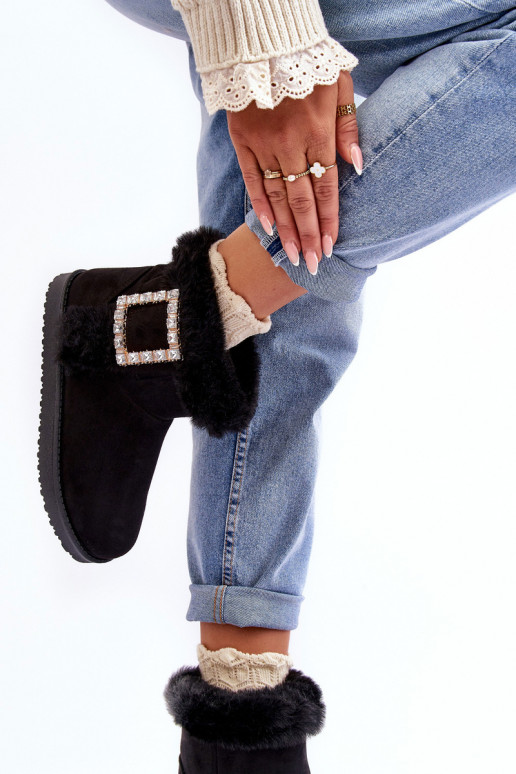 nööpidega lumesaapad voodriga neetide ja pandlaga mustad Dulca