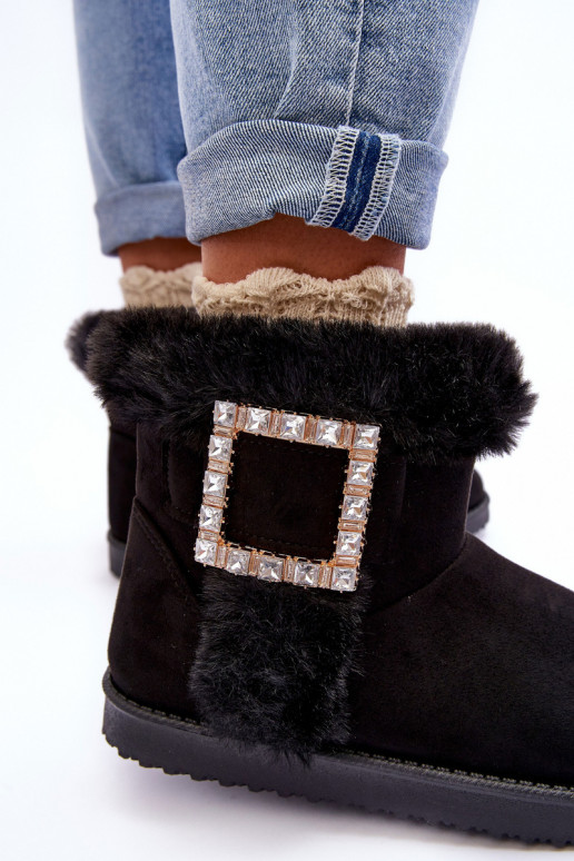 nööpidega lumesaapad voodriga neetide ja pandlaga mustad Dulca