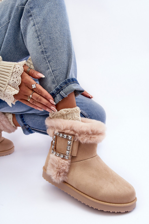 nööpidega lumesaapad voodriga neetide ja pandlaga beeži värvi Dulca