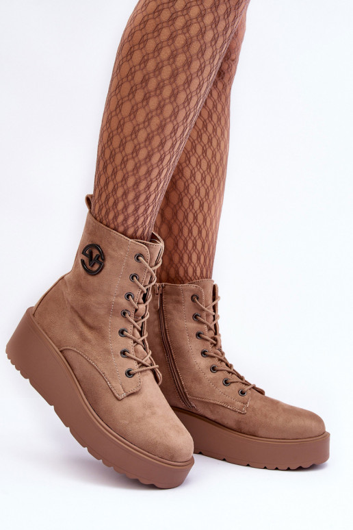 Seemisnahast kingad säärsaapad beeži värvi Lavica