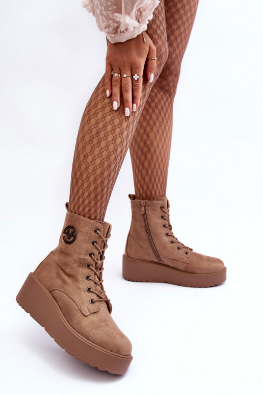 Seemisnahast kingad säärsaapad beeži värvi Lavica