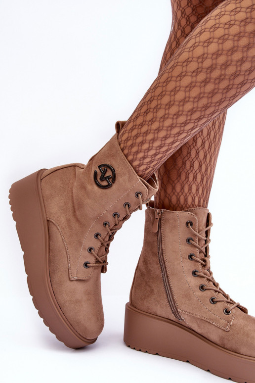 Seemisnahast kingad säärsaapad beeži värvi Lavica