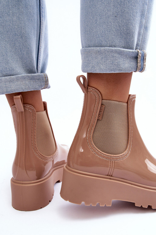 Laque Kummikud Naiste poolsaapad platvormiga Big Star MM274396 beeži värvi