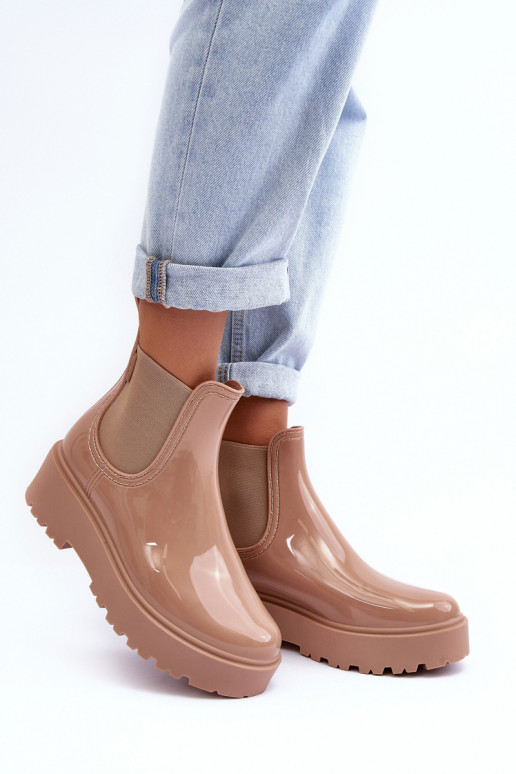 Laque Kummikud Naiste poolsaapad platvormiga Big Star MM274396 beeži värvi