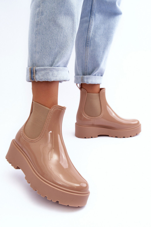 Laque Kummikud Naiste poolsaapad platvormiga Big Star MM274396 beeži värvi