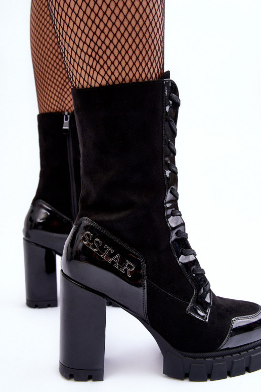 nööritavad Naiste poolsaapad mustad Khariah