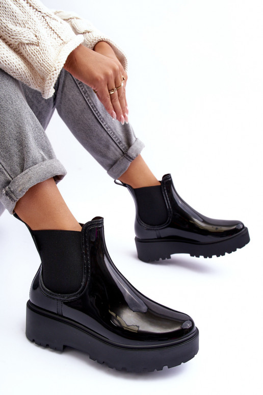 Laque Kummikud Naiste poolsaapad platvormiga Big Star MM274395 mustad