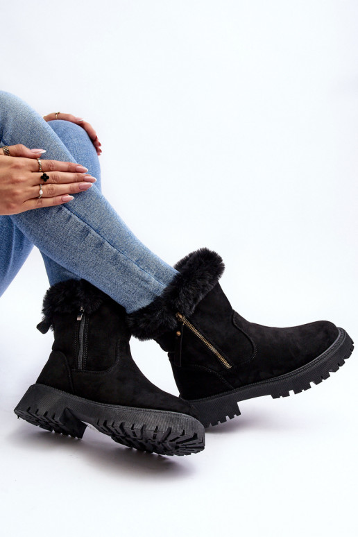 Naiste poolsaapad seemisnakhsed karusnahaga mustad Hasiva