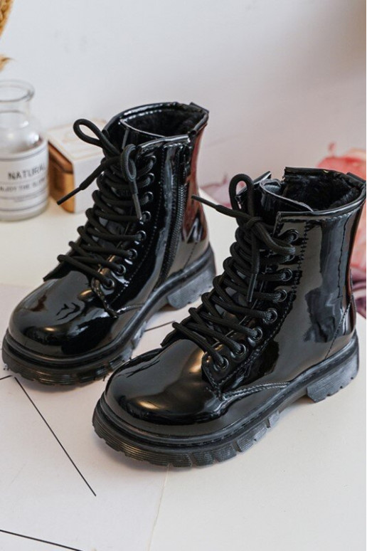 Laste jalanõud Laque tõmblukuga mustad Tibbie Laste jalanõud Laque tõmblukuga mustad Tibbie