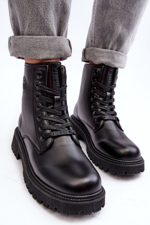 Naiste poolsaapad nööritavad mustad Big Star MM274375