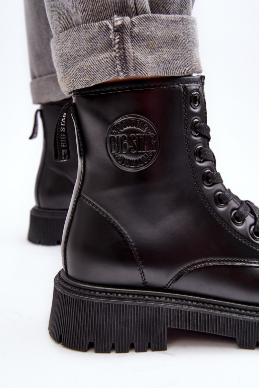 Naiste poolsaapad nööritavad mustad Big Star MM274375