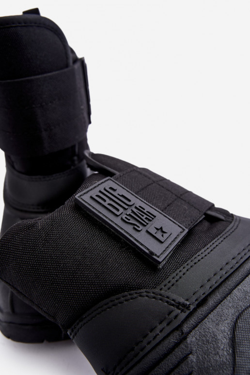 Nööpidega lumesaapad krõpsudega kinnitatav voodriga mustad Big Star MM374122 Nööpidega lumesaapad krõpsudega kinnitatav voodriga mustad Big Star MM374122