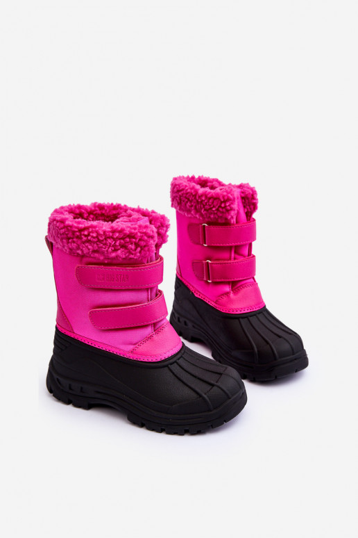 Nööpidega lumesaapad krõpsudega kinnitatav Big Star tumeroosad värvi MM374112