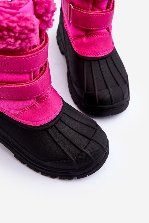 Nööpidega lumesaapad krõpsudega kinnitatav Big Star tumeroosad värvi MM374112