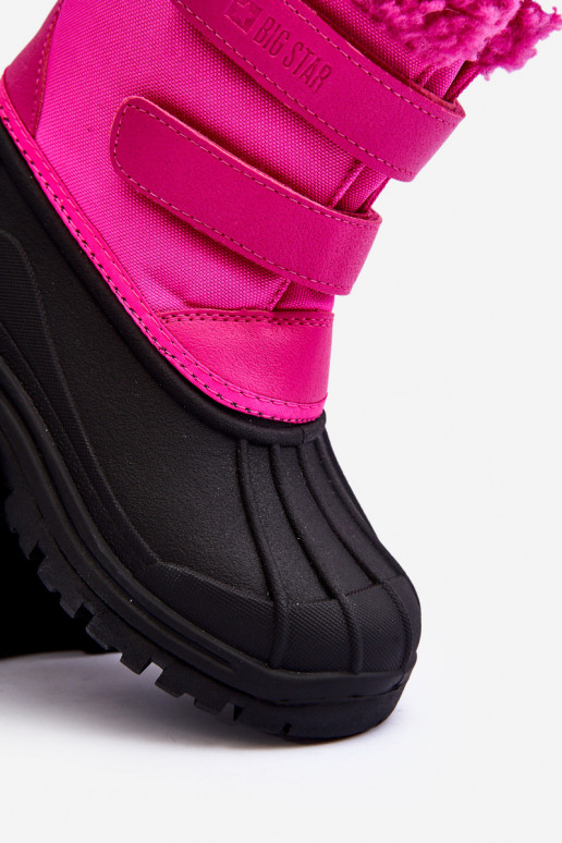 Nööpidega lumesaapad krõpsudega kinnitatav Big Star tumeroosad värvi MM374112