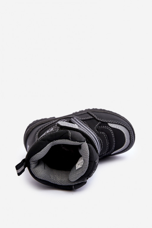 Laste jalanõud voodriga nööpidega lumesaapad krõpsudega kinnitatav mustad Big Star MM374129