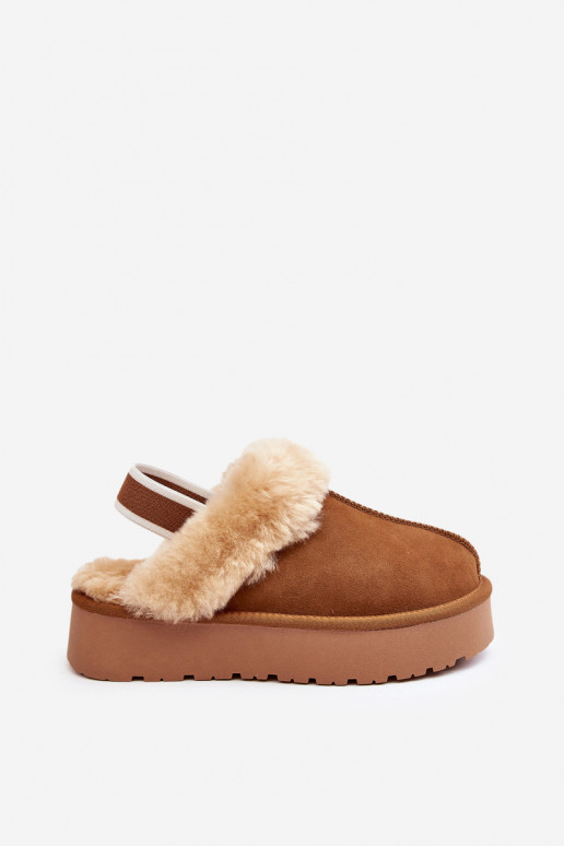 Plätud platvormiga karusnahaga pruunid värvi Sophienne Plätud platvormiga karusnahaga pruunid värvi Sophienne