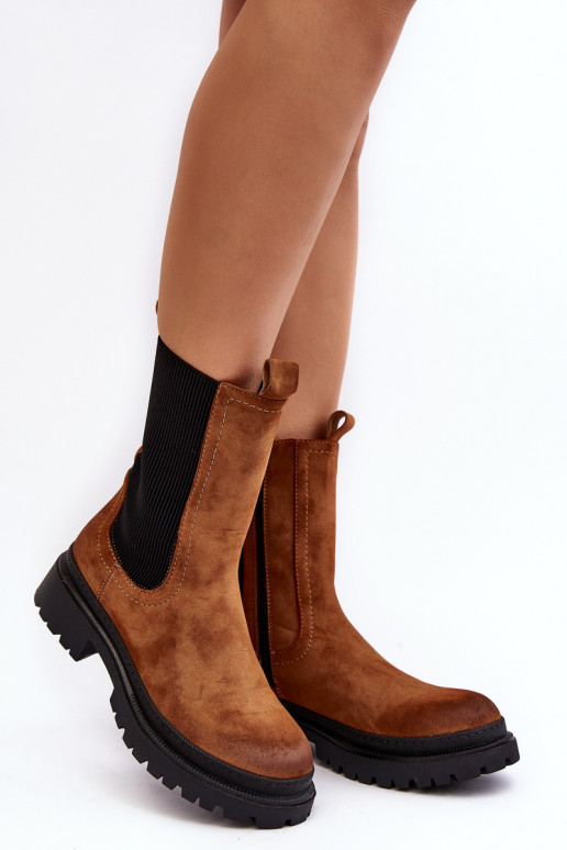 Saapad tõmblukuga pruunid värvi Samil