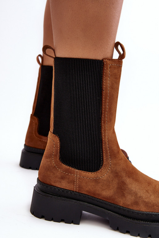 Saapad tõmblukuga pruunid värvi Samil