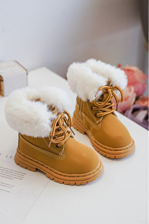 Laste jalanõud tõmblukuga karusnahaga pruunid värvi Gerande Laste jalanõud tõmblukuga karusnahaga pruunid värvi Gerande