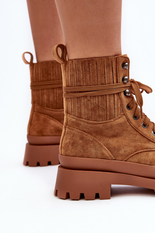 Naiste poolsaapad jalanõud nööritavad pruunid värvi Gordts