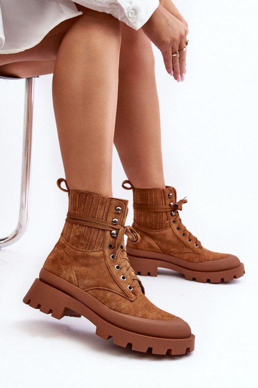 Naiste poolsaapad jalanõud nööritavad pruunid värvi Gordts