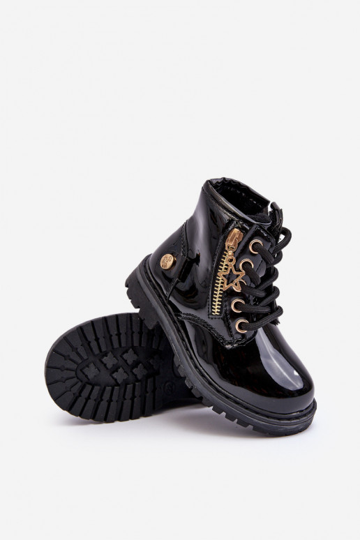 Naiste poolsaapad Laste Laque tõmblukuga voodriga mustad Felori Naiste poolsaapad Laste Laque tõmblukuga voodriga mustad Felori