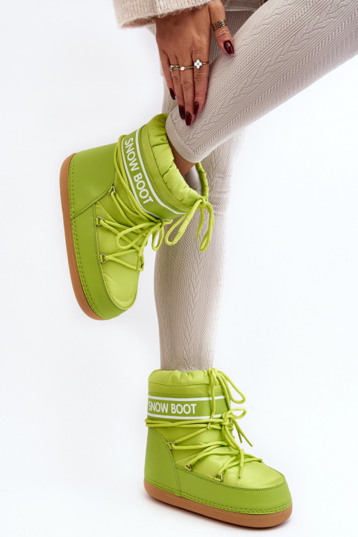 Nööritavad talvesaapad Rohelist värvi Soia