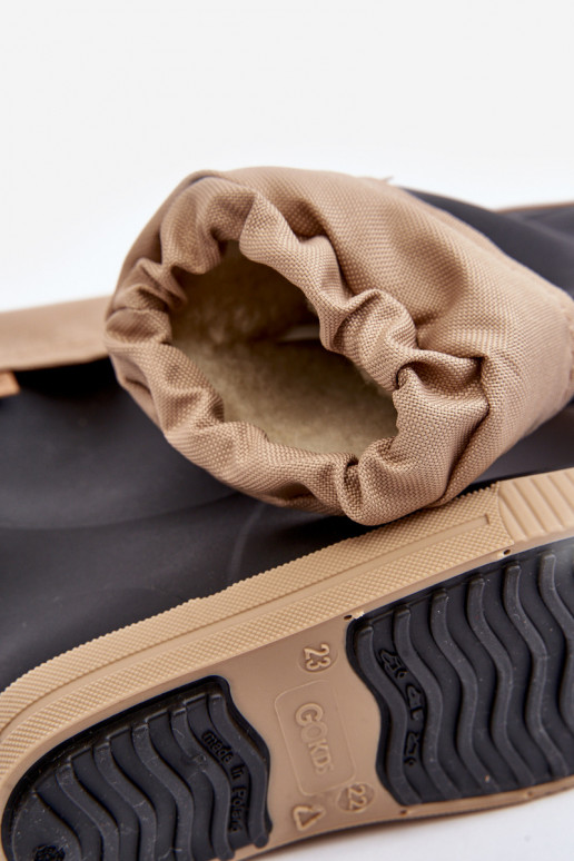 Laste soojendusega kummikud Snow Wave Gokids 981 Must ja beež