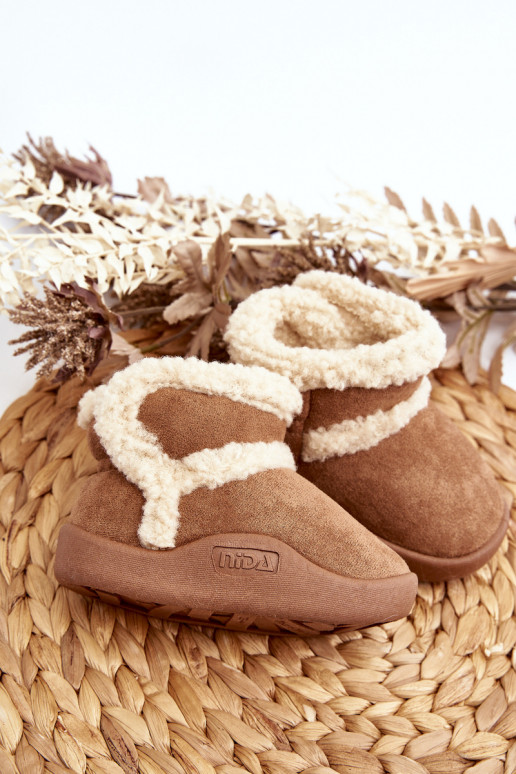 Nööpidega lumesaapad krõpsudega kinnitatav pruunid värvi Unitia Nööpidega lumesaapad krõpsudega kinnitatav pruunid värvi Unitia