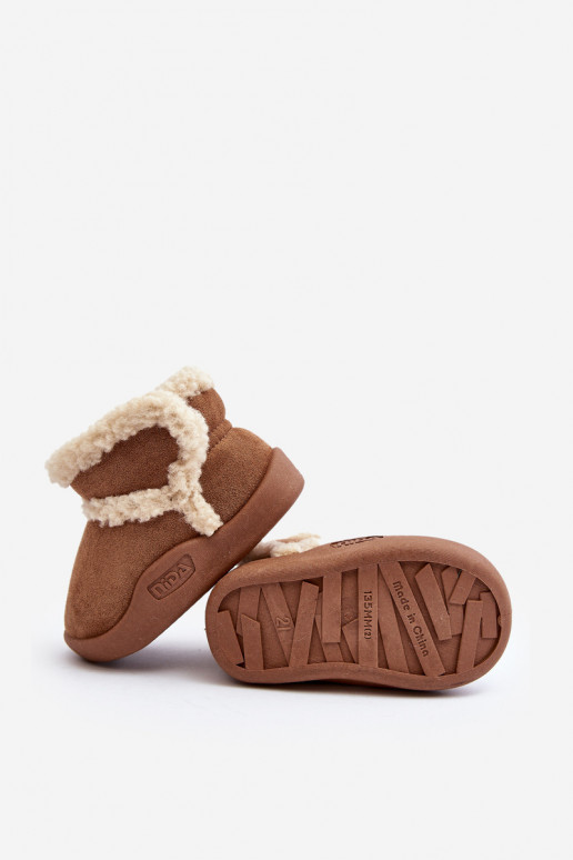 Nööpidega lumesaapad krõpsudega kinnitatav pruunid värvi Unitia Nööpidega lumesaapad krõpsudega kinnitatav pruunid värvi Unitia