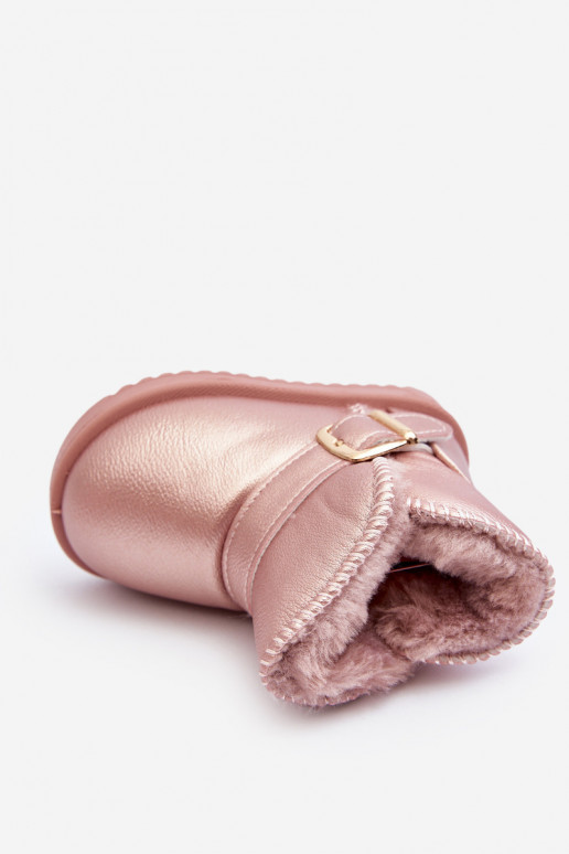 Laste jalanõud Eko nööpidega lumesaapad rihmadega Tumeroosad värvi Orinor Laste jalanõud Eko nööpidega lumesaapad rihmadega Tumeroosad värvi Orinor