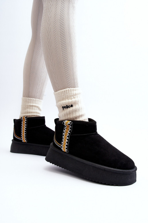 nööpidega lumesaapad platvormiga mustriga mustad Udra