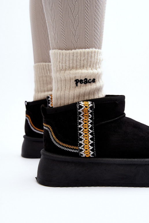 nööpidega lumesaapad platvormiga mustriga mustad Udra